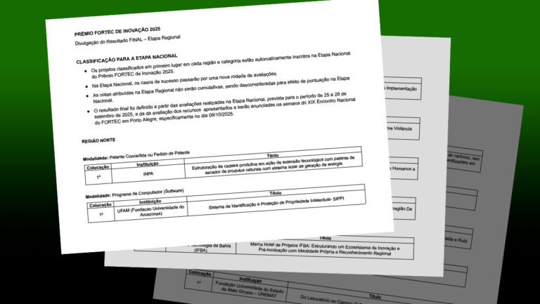 Prêmio FORTEC de Inovação 2025: Resultado Final da Etapa Regional